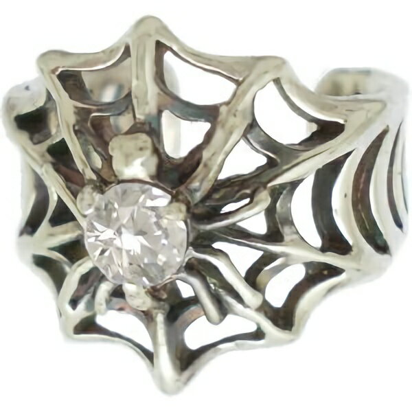 (4月)ジルコニア スパイダー シルバーイヤーカフスバースデーストーン イヤーカフ 誕生石