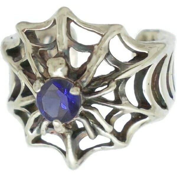 (9月)サファイア スパイダー シルバーイヤーカフスバースデーストーン イヤーカフ 誕生石