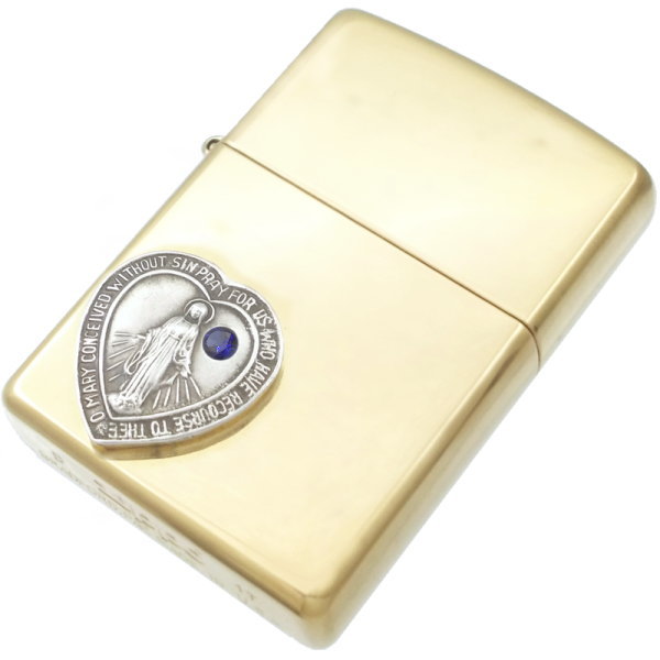 (9月)サファイア ハート マリア ブラスジッポ 誕生石