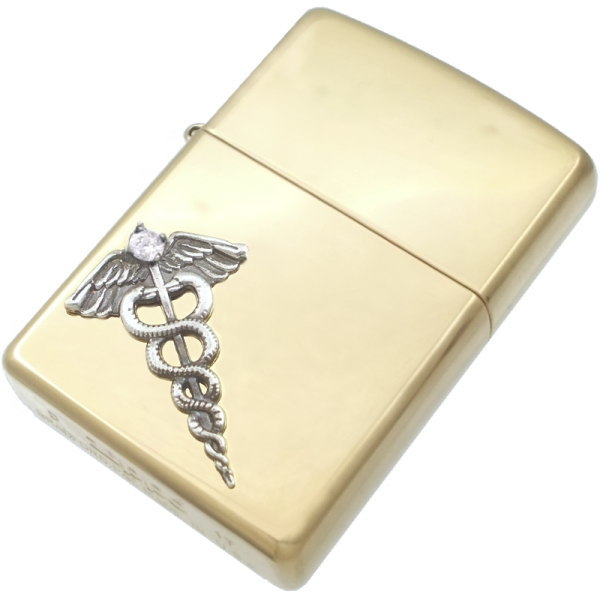 (4月)ジルコニア スラント ケーリュケイオン ブラスジッポ 誕生石