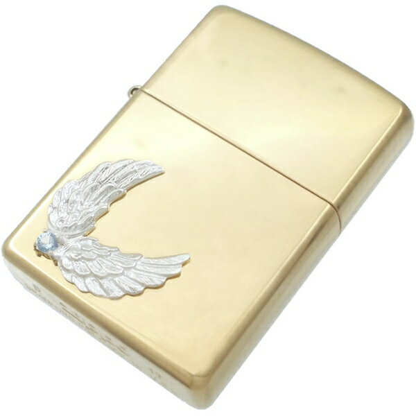 (12月)タンザナイト ホワイト ツイン ウイング ブラスジッポ 誕生石