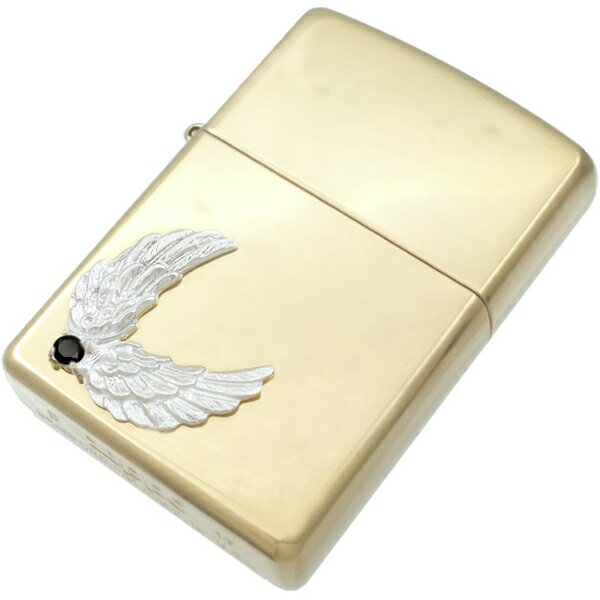 ブラックジルコニア ホワイト ツイン ウイング ブラスジッポ