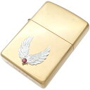 (7月)ルビー ホワイト センター ツイン ウイング ブラスジッポ 誕生石