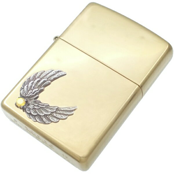 イエロージルコニア ブラック ツイン ウイング ブラスジッポ 金運 開運 誕生石