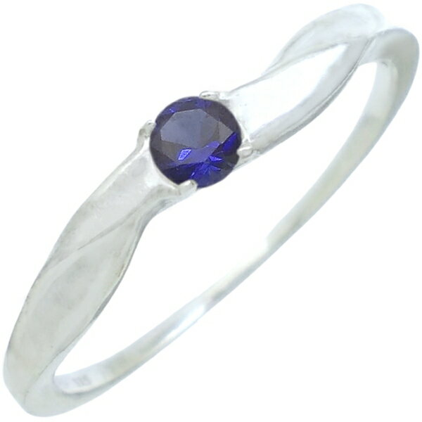 (9月)サファイア レディース ハーフツイスト シルバー リング（指輪） 誕生石のサムネイル