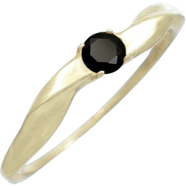 ブラックキュービックジルコニア レディース ゴールドコート ハーフツイスト シルバー リング(指輪) 誕生石