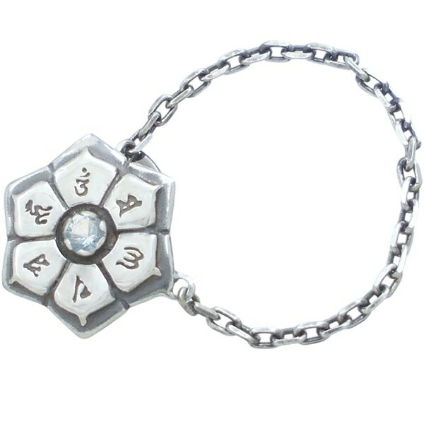 (12月)タンザナイト ブラック 六字大明呪 梵字 チェーン シルバーピンバッジ ピンズ 誕生石 六字真言 お守り