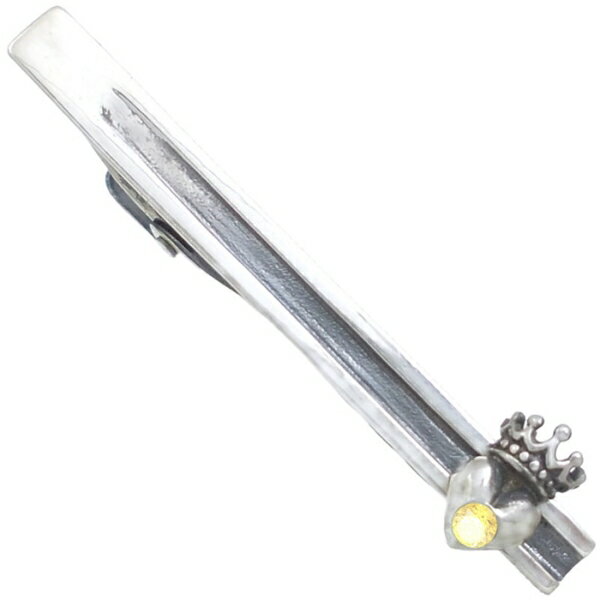 イエロージルコニア タイニー ハートクラウン シルバー925ネクタイピン 金運 開運 誕生石