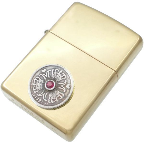 (7月)ルビー センター クローネ コインブラスジッポ 誕生石