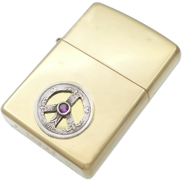 (2月)アメジスト センター ピース クローネ コインブラスジッポ誕生石