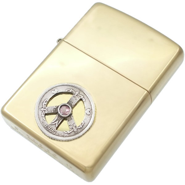 (10月)ピンクトルマリン センター ピース クローネ コインブラスジッポ誕生石