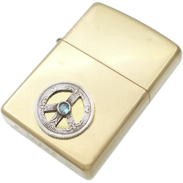 (11月)ブルートパーズ センター ピース クローネ コインブラスジッポ誕生石