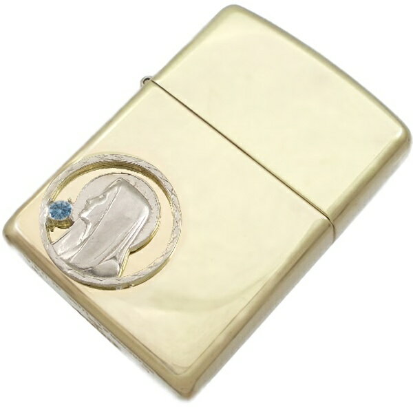 (3月)アクアマリン ホワイト マリア コイン ブラスジッポ誕生石