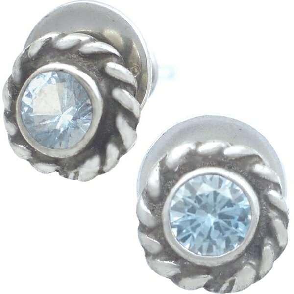 (12月)タンザナイト ブラック ツイスト フラワー シルバーピアス(ペア) 誕生石