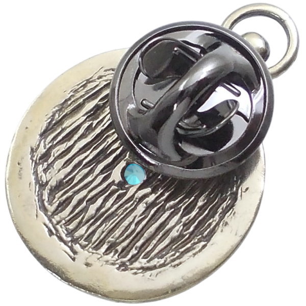 (11月)ブルートパーズ アンティークゴールド ウォッチ シルバーピンバッジ ピンズ ...