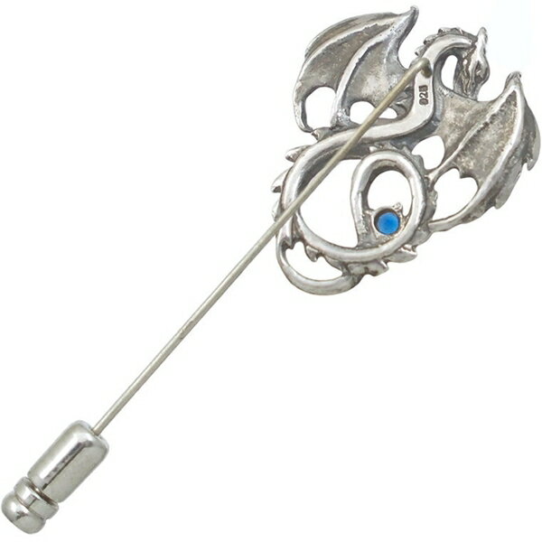 (9月)サファイア フライング ドラゴン シルバーラペルピン 誕生石 2