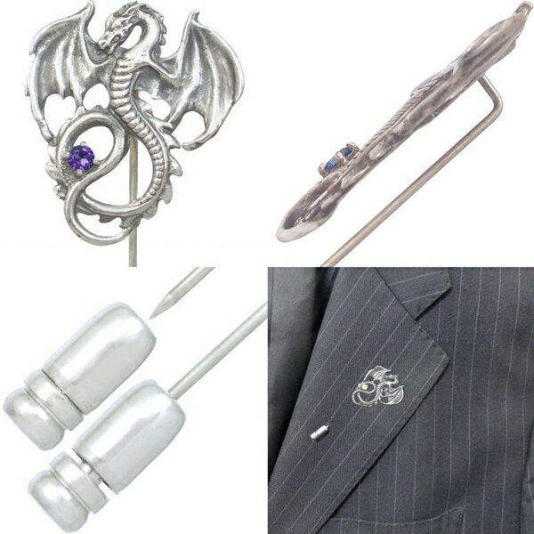 (9月)サファイア フライング ドラゴン シルバーラペルピン 誕生石 3