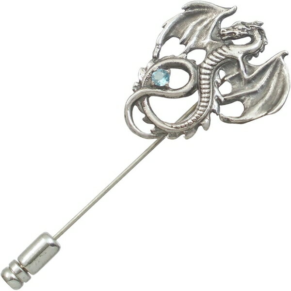 (11月)ブルートパーズ フライング ドラゴン シルバーラペルピン 誕生石