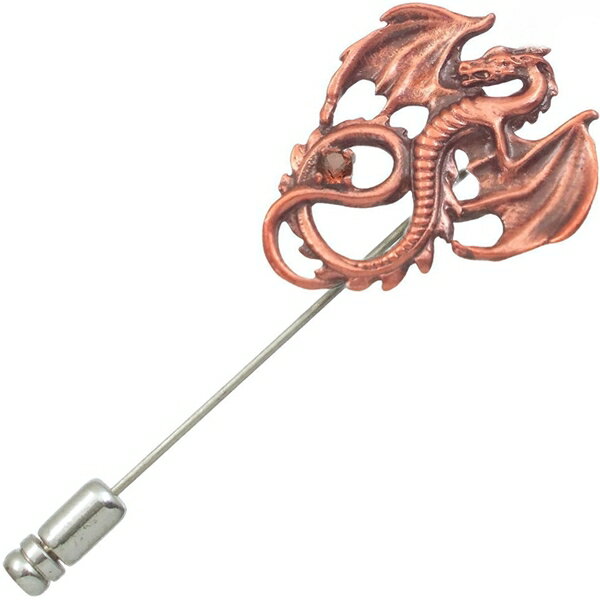 (1月)ガーネット レッド フライング ドラゴン シルバーラペルピン 誕生石