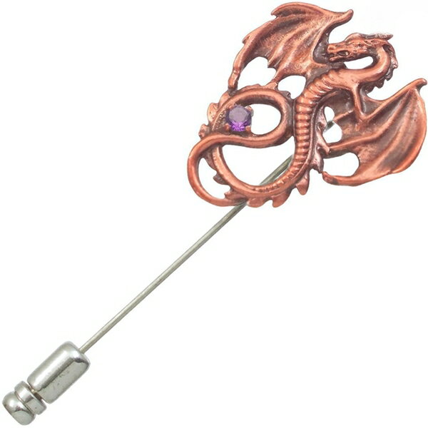 (2月)アメジスト レッド フライング ドラゴン シルバーラペルピン 誕生石