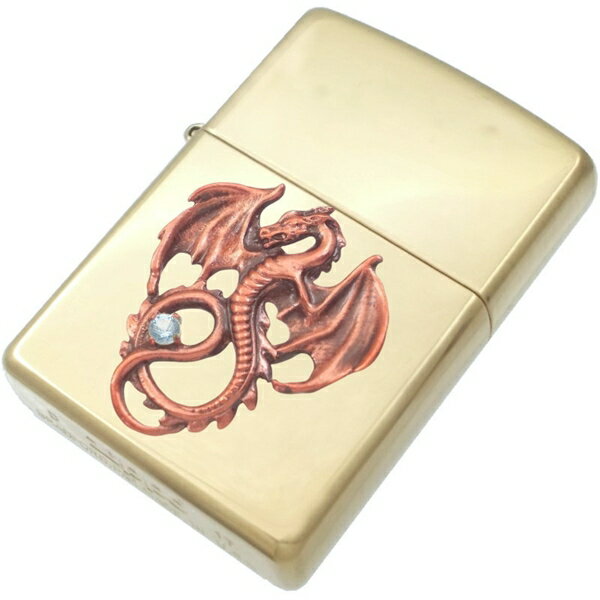 (12月)タンザナイト レッド フライング ドラゴン ブラスジッポ誕生石