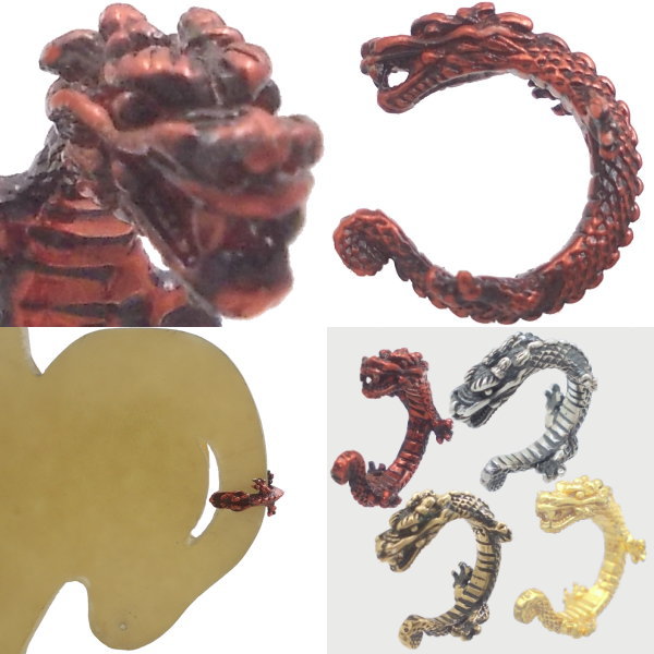 シルバーアクセサリーバズショットのレッドコート ニュー ドラゴン シルバーイヤーカフス開運/メンズ イヤーカフス シルバー925 メンズレディース アクセサリー｜アングル3