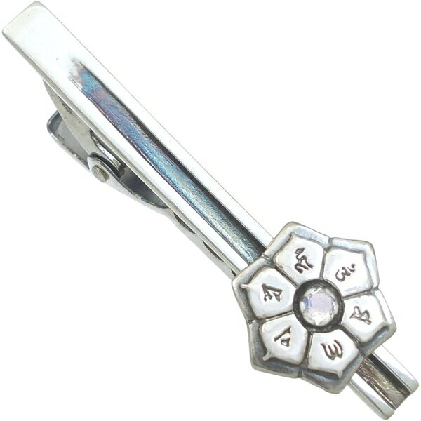 (6月)ブルームーンストーン 六字大明呪 梵字 シルバー 925 ネクタイピン 誕生石 六字真言 お守り