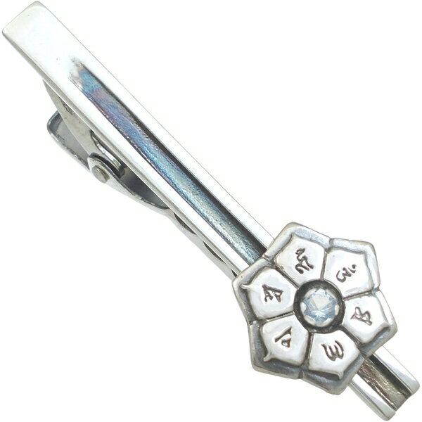 (12月)タンザナイト 六字大明呪 梵字 シルバー 925 ネクタイピン 誕生石 六字真言 お守り