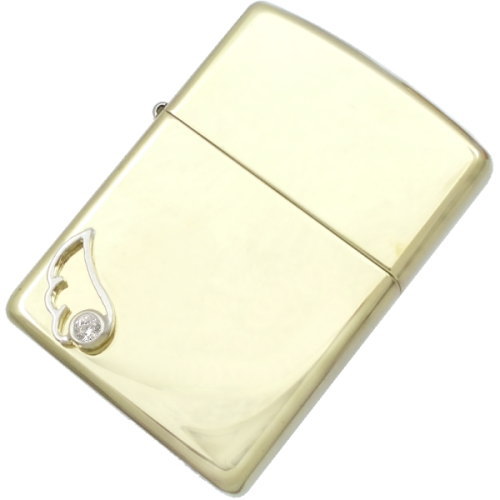 (4月)ジルコニア エンジェル フェザー ブラスジッポ 誕生石