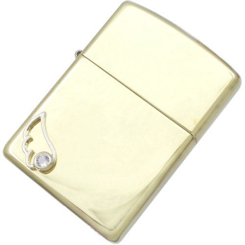 (6月)ブルームーンストーン エンジェル フェザー ブラスジッポ誕生石