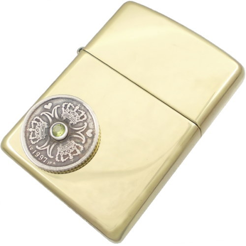 (8月)ペリドットクローネ コインブラスジッポ 誕生石