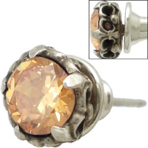 シャンパンキュービックマルチフレア シルバーピアス