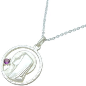 (2月)アメジスト マリア コイン シルバーペンダントネックレス 誕生石