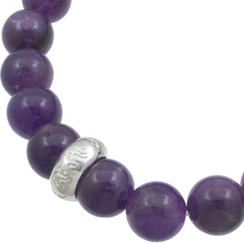 ホワイト守護梵字シルバーデープアメ...