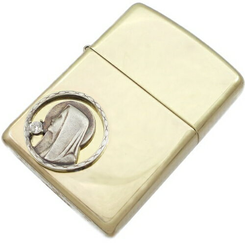 (4月)ジルコニア ブラック マリア コイン ブラスジッポ 誕生石