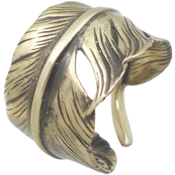 アンティークゴールド フェザー シルバーリング(指輪) フリーサイズ