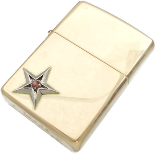 (1月)ガーネット ツイン スター ブラスジッポ誕生石