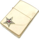 (7月)ルビー ツイン スター ブラスジッポ 誕生石