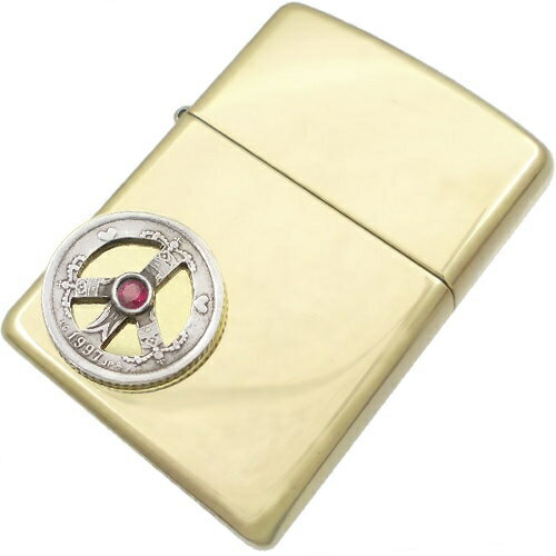 (7月)ルビー ピース クローネ コインブラスジッポ 誕生石