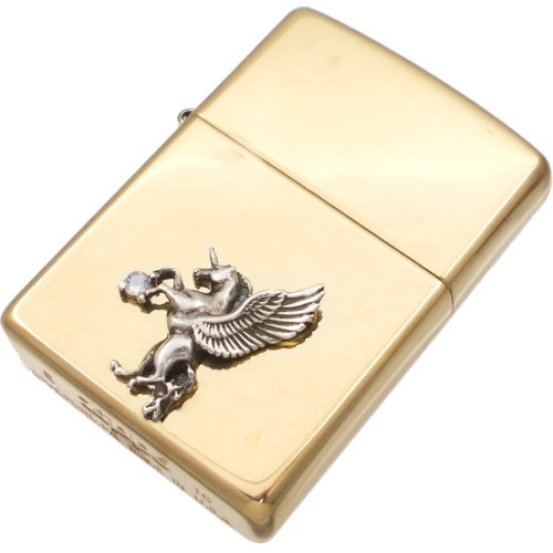 (6月)ブルームーンストーン 有翼の ユニコーン センターブラスジッポ誕生石