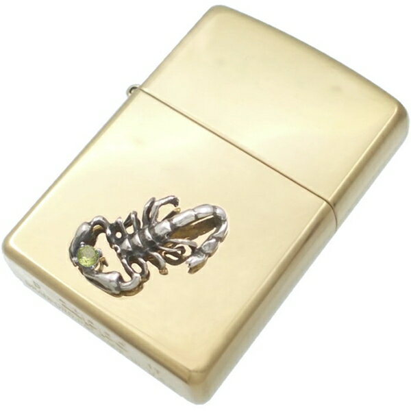 (8月)ペリドット スコーピオン センター ブラスジッポ 誕生石