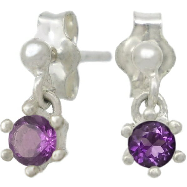 (2月)アメジスト スイング クラウン シルバーピアス(ペア) 誕生石のサムネイル