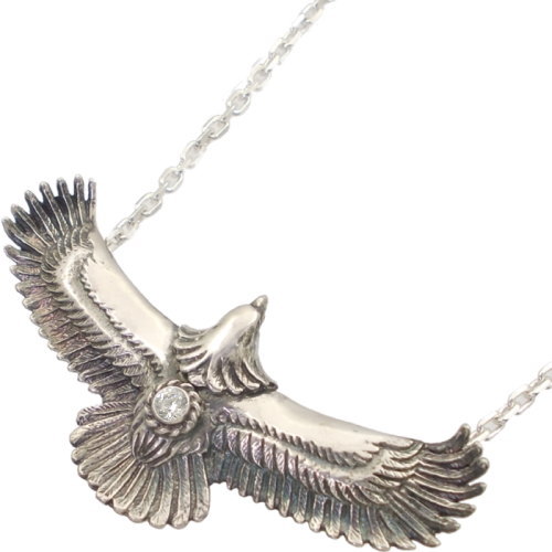 (4月)ジルコニア イーグル シルバーペンダントトップ 誕生石