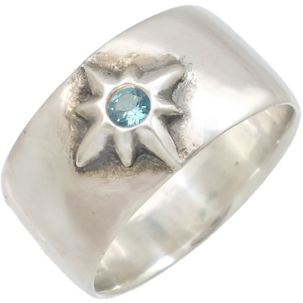 (11月)ブルートパーズ サン(太陽神) シルバーリング（指輪） 誕生石