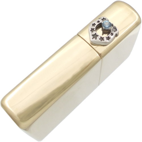 (3月)アクアマリン スター ホースシュー リッド ブラスジッポ誕生石