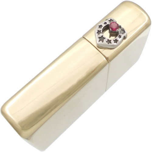 (7月)ルビー スター ホースシュー リッド ブラスジッポ 誕生石