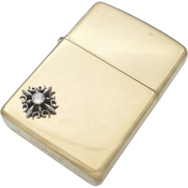 (6月)ブルームーンストーン ゴシック クロス ブラスジッポ誕生石