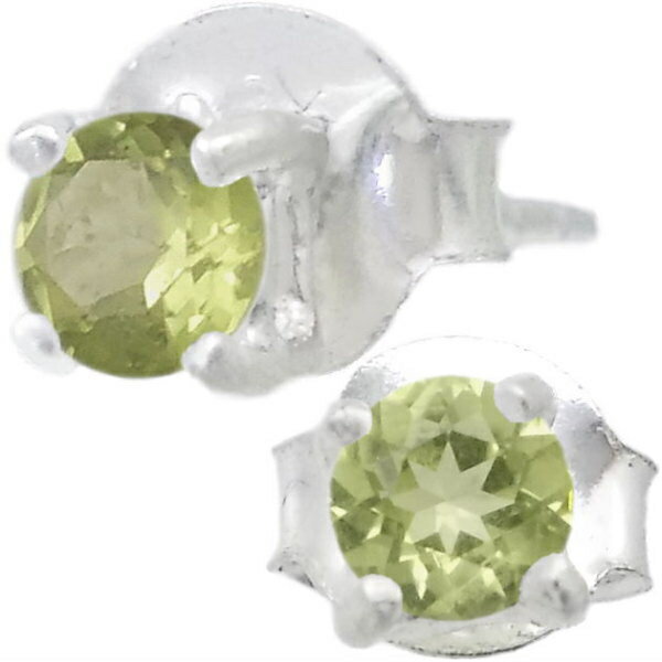 ペリドットシンプルスタッドシルバー...