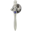 (9月)サファイア ダガー シルバーピンバッジ ピンズ 誕生石