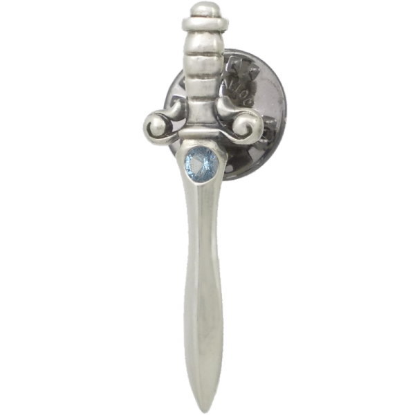 (12月)タンザナイト ダガー シルバーピンバッジ ピンズ 誕生石